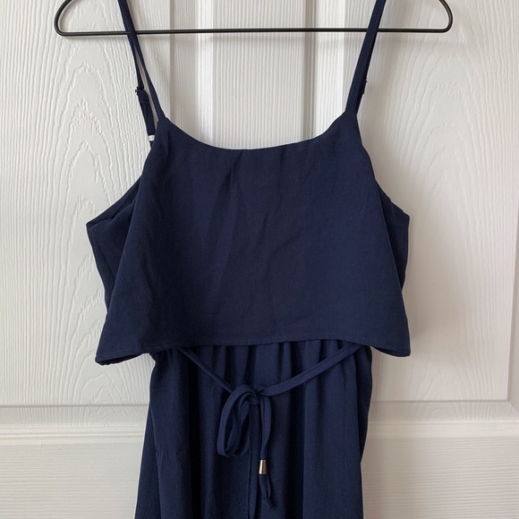 Navy Blue Boho Dress Sz Small - Picture 2 of 15